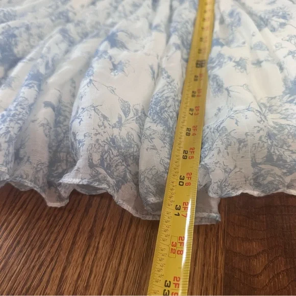 Petal and Pup Blue White Floral Coquette Lite Fabric Summer Dress Size M - Picture 16 of 16